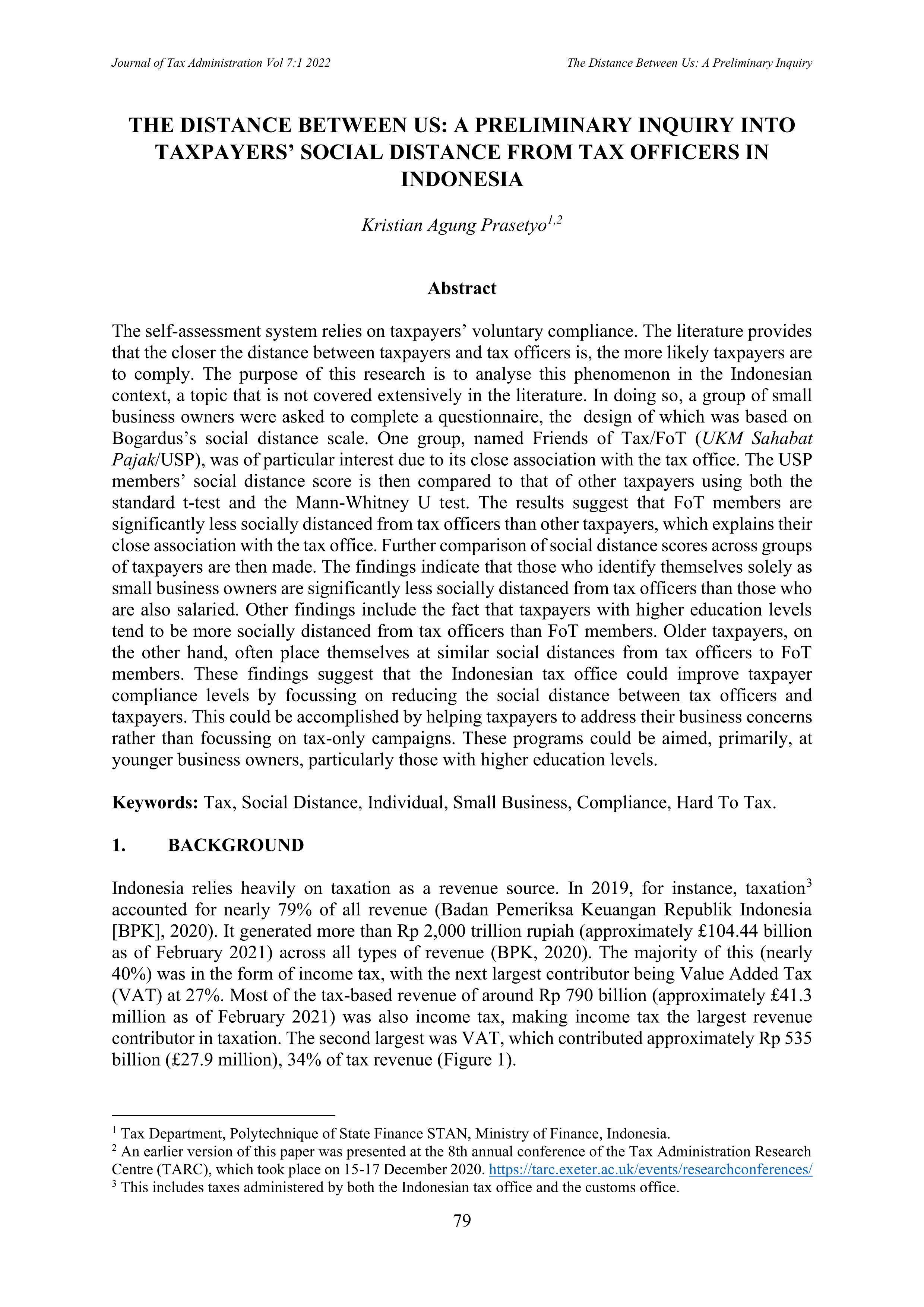 Volume 7.1 of JOTA -Prasetyo Cover
